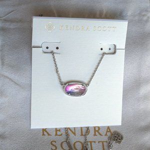 Kendra Scott Elisa Silver Necklace in Watercolor Illusion with Dust Bag